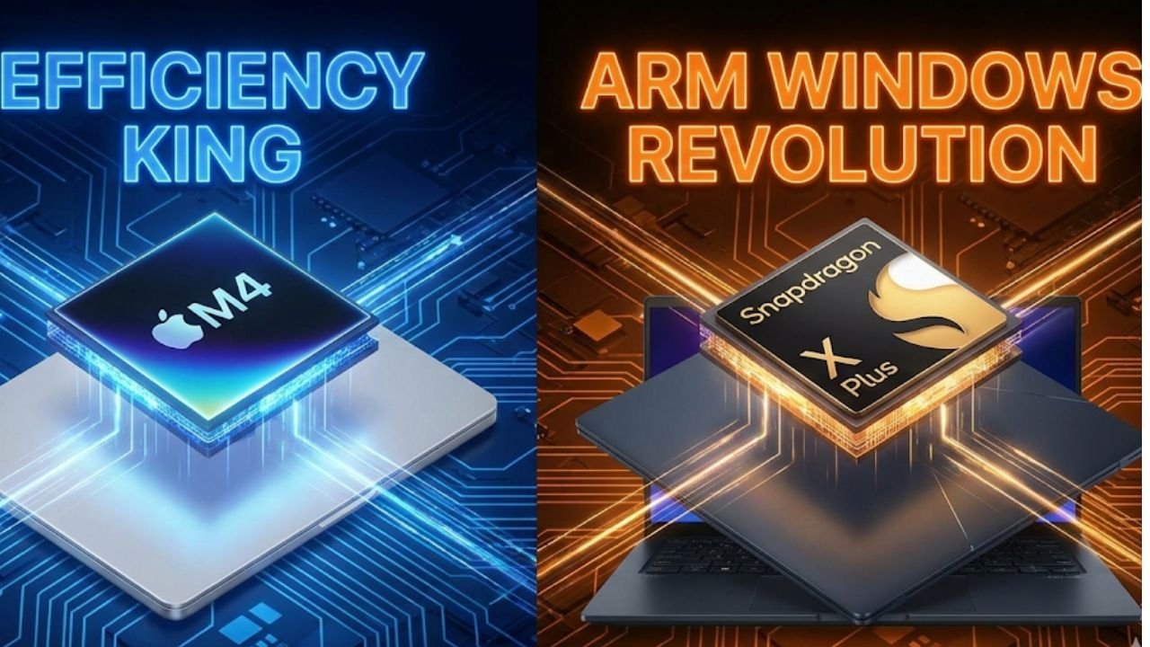 The 17 College Tech Essentials (2026) Comparison of Apple M4 chip vs. Snapdragon X Plus ARM processor for student laptops.