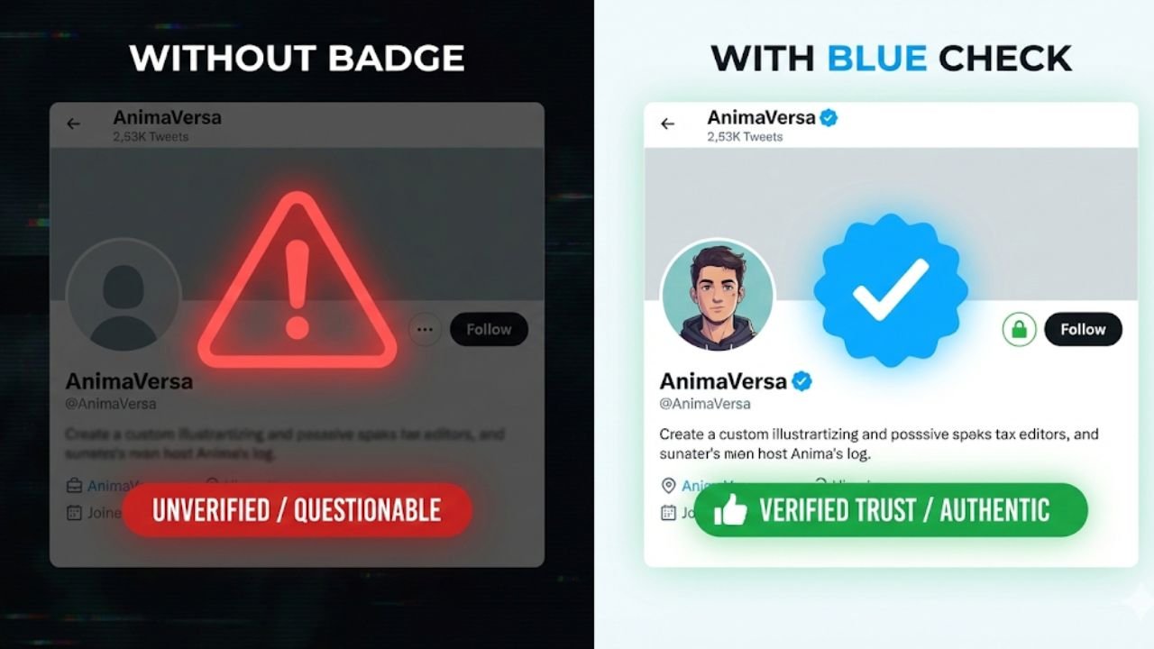 The 6 Benefits of Meta Verified Comparison graphic showing how the Meta Verified badge increases consumer trust and legitimacy.